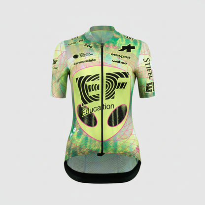 Trikot ASSOS UMA GT S11 EVO EDUCATION FIRST Kurzarm Damen Grün/Gelb
