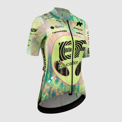 Trikot ASSOS UMA GT S11 EVO EDUCATION FIRST Kurzarm Damen Grün/Gelb