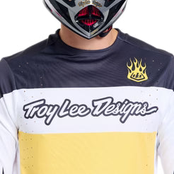 TROY LEE DESIGNS SPRINT PRO YO MOTO Trikot Langarm Schwarz/Gelb