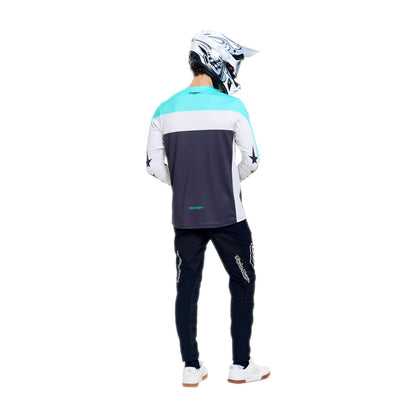 Maillot TROY LEE DESIGNS SPRINT PRO YO MOTO Manches Longues Noir/Bleu
