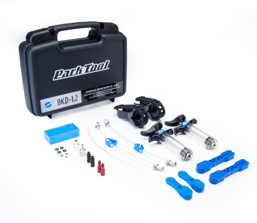 Park Tool BKD-1.2 komplettes Entlüftungsset für hydraulische Bremsen mit DOT-Bremsflüssigkeit