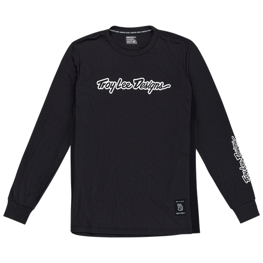 Maillot TROY LEE DESIGNS SKYLINE RIDE TEE SIGNATURE Manches Longues Noir 2025