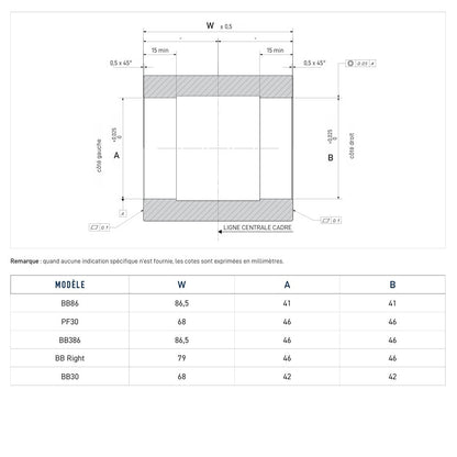Boîtier de Pédalier CAMPAGNOLO QCK-TECH PF30 PRESS-FIT 68x46mm