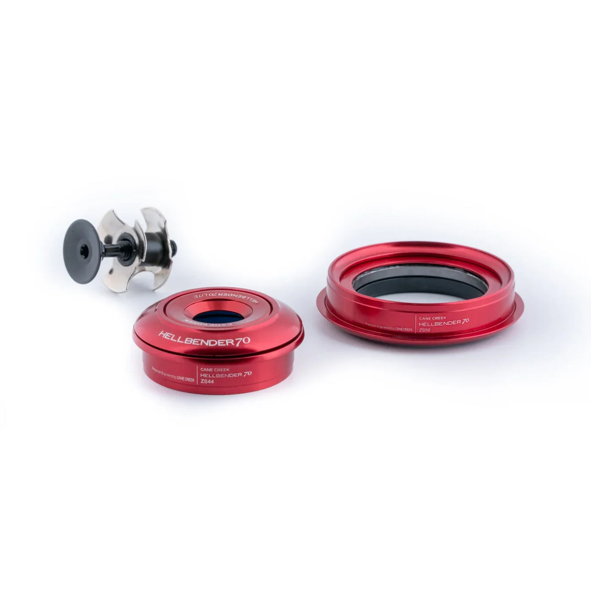 Jeu de Direction Semi-Intégré Conique CANE CREEK Hellbender 70 Lite 1"1/8-1.5" ZS44/ZS56 Rouge