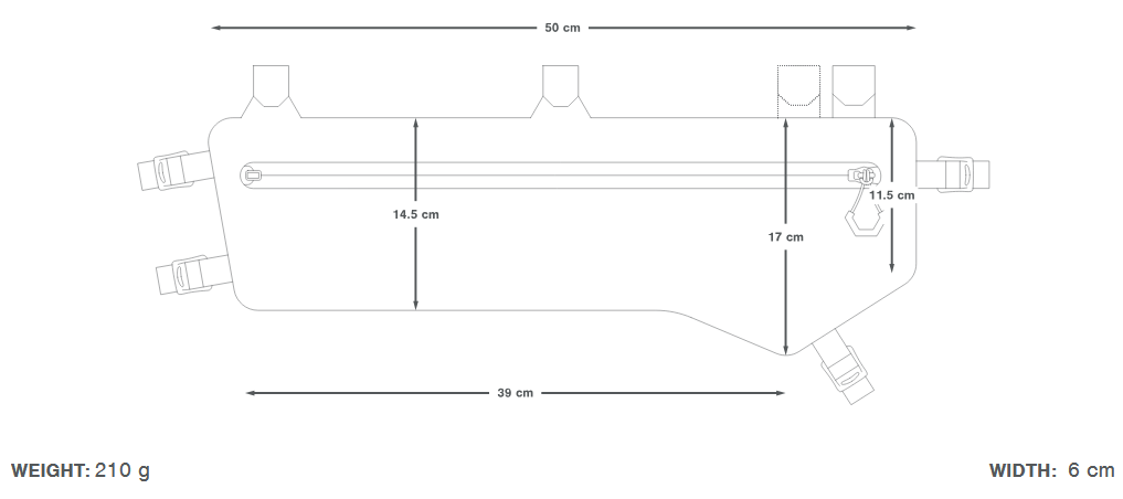 Sacoche de Cadre APIDURA EXPEDITION TALL FRAME PACK 6.5 L Noir