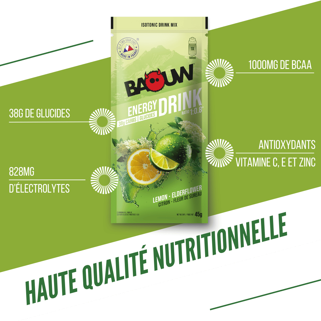 BAOUW ISOTONIC Energie-Drink (45g) Limette/Holunderblüte