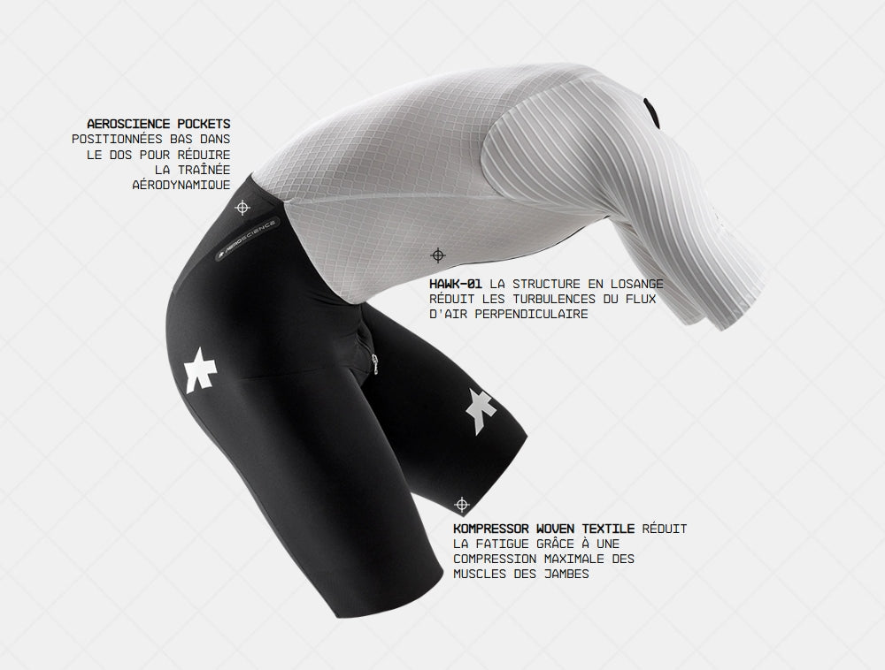 Combinaison ASSOS EQUIPE RSR BOLIDE S11 Blanc/Noir