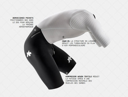 Combinaison ASSOS EQUIPE RSR BOLIDE S11 Blanc/Noir