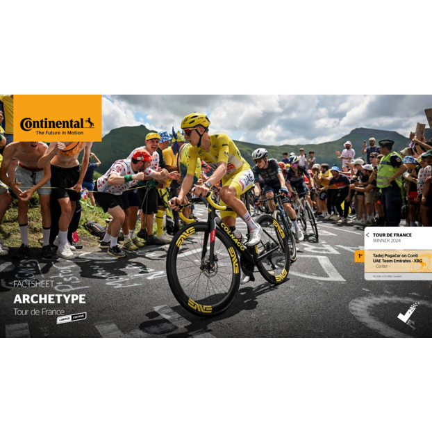CONTINENTAL ARCHETYPE TDF 2025 700x30c Tubeless Ready Reifen Schwarz - Limited Edition