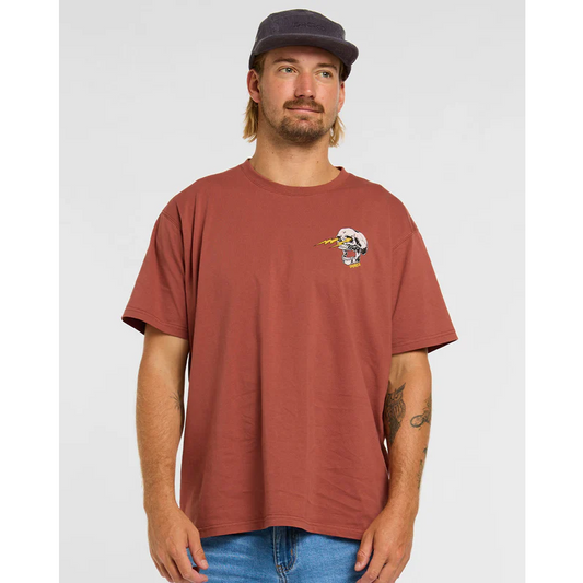 T-Shirt DHARCO COTTON RUST Kurzarm Braun