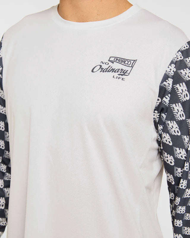 Maillot DHARCO GRAVITY OFFSET Manches Longues Blanc/Noir