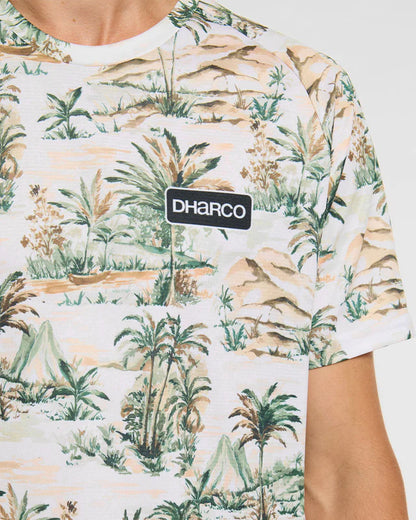 Maillot DHARCO LOST Manches Courtes Beige/Vert