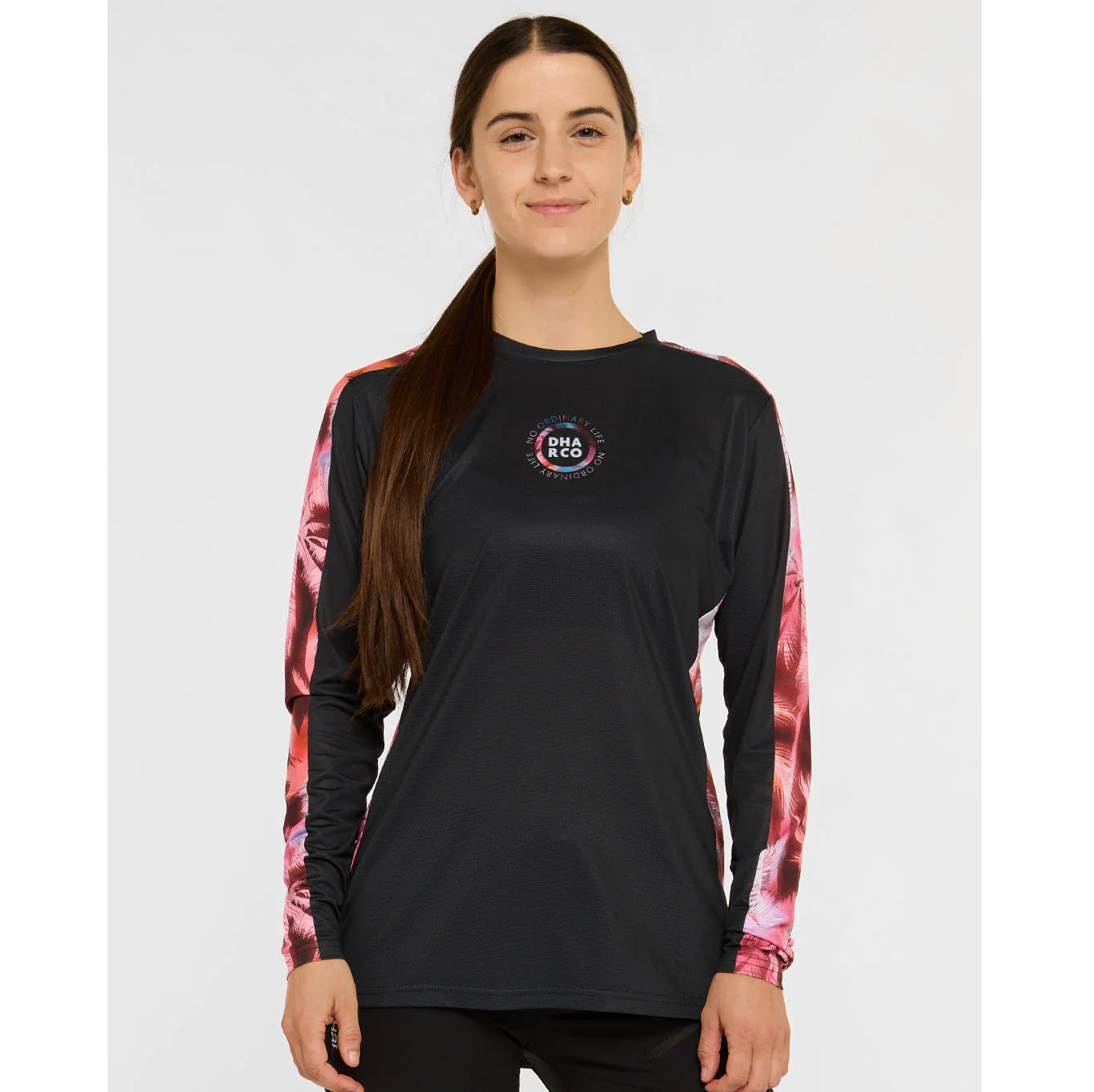 DHARCO RACE NEBULA Langarmtrikot Women Schwarz/Pink