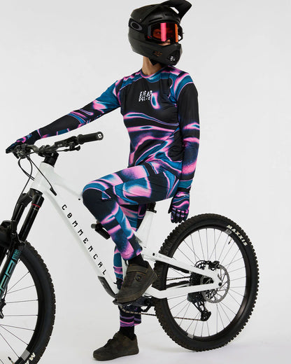 Maillot DHARCO RACE AURORA Manches Longues Femme Noir/Rose