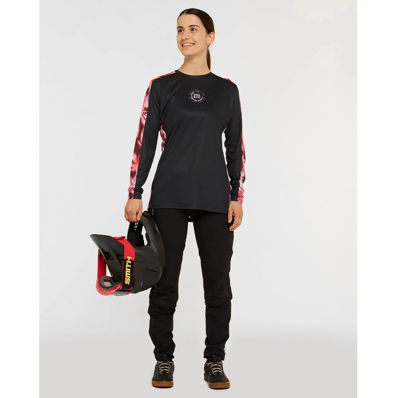 DHARCO RACE NEBULA Langarmtrikot Women Schwarz/Pink