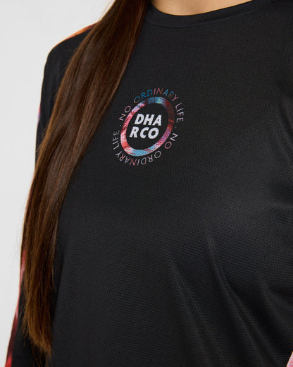 Maillot DHARCO RACE NEBULA Manches Longues Femme Noir/Rose