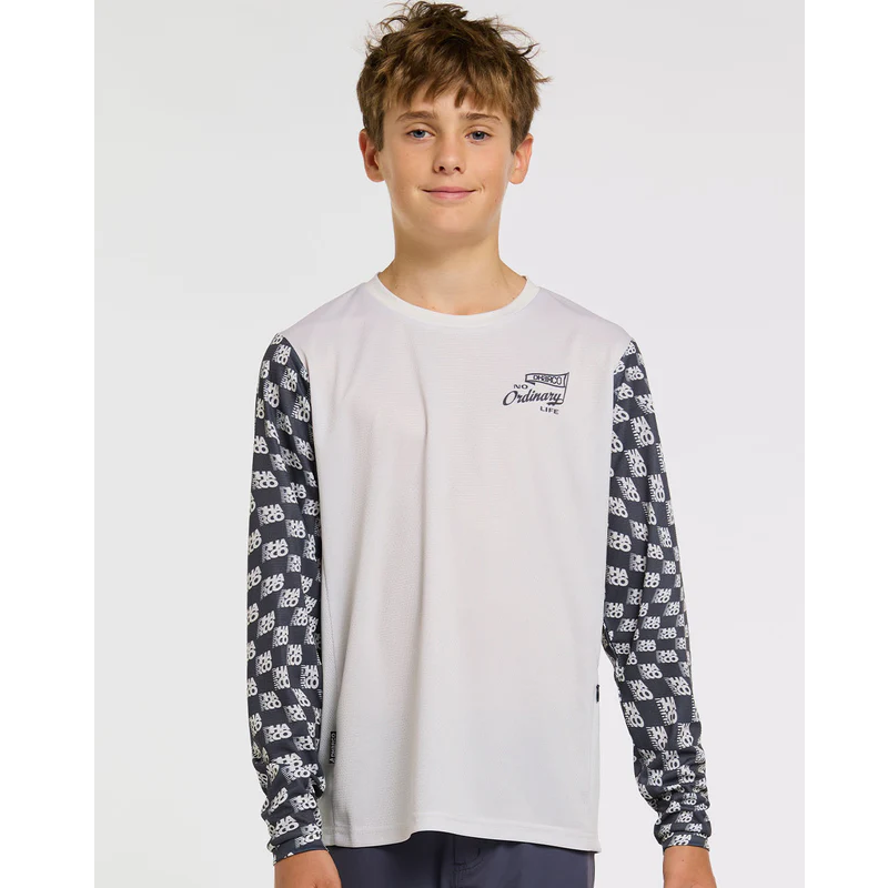 Maillot DHARCO GRAVITY OFFSET Junior Manches Longues Blanc/Noir