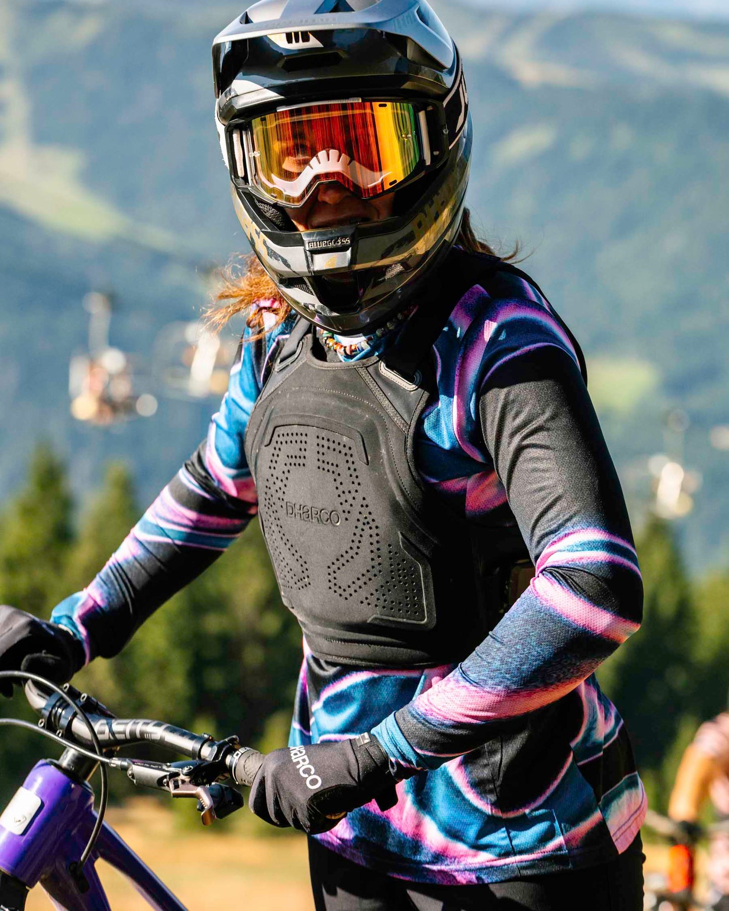 Maillot DHARCO RACE AURORA Manches Longues Femme Noir/Rose