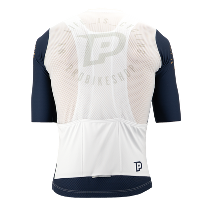 Maillot PROBIKESHOP By CHEF DE FILE Manches Courtes Marine/Blanc