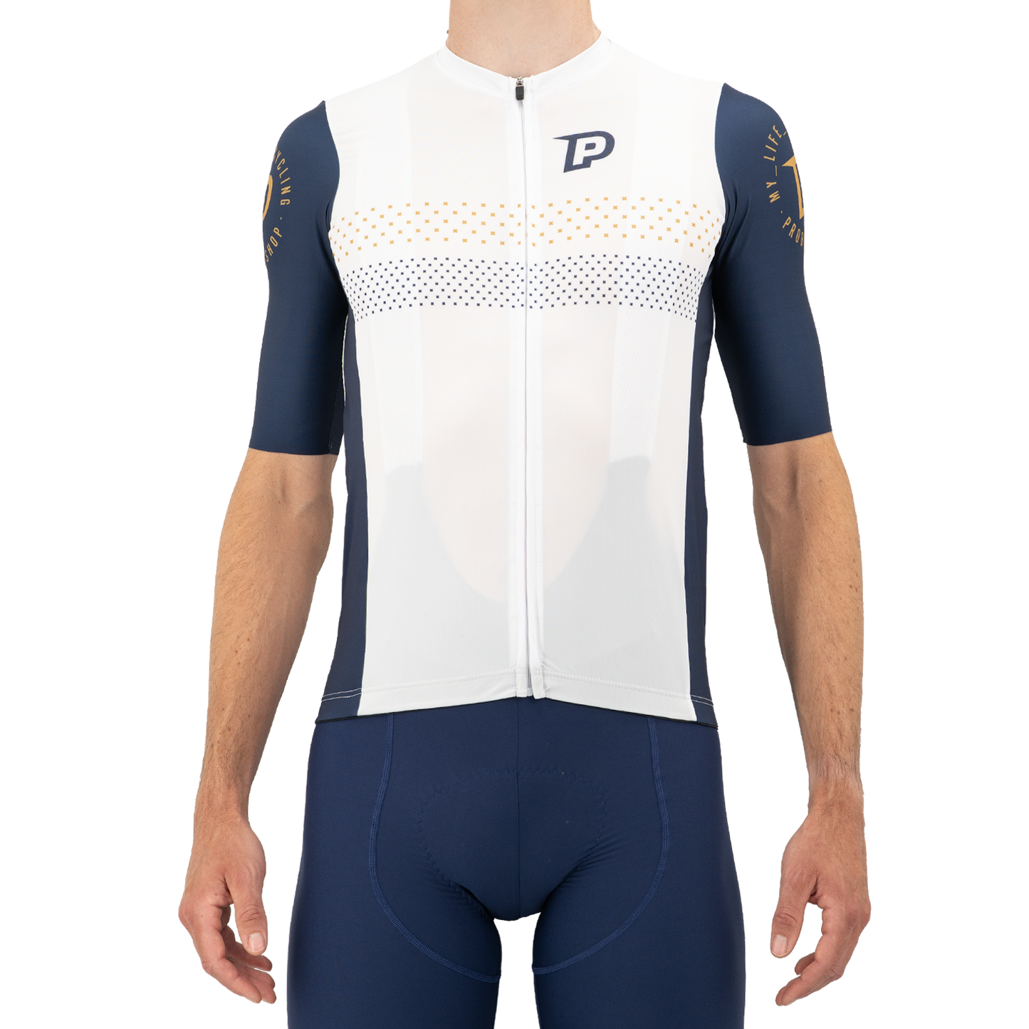 PROBIKESHOP Trikot Kurzarm Marine/Weiß