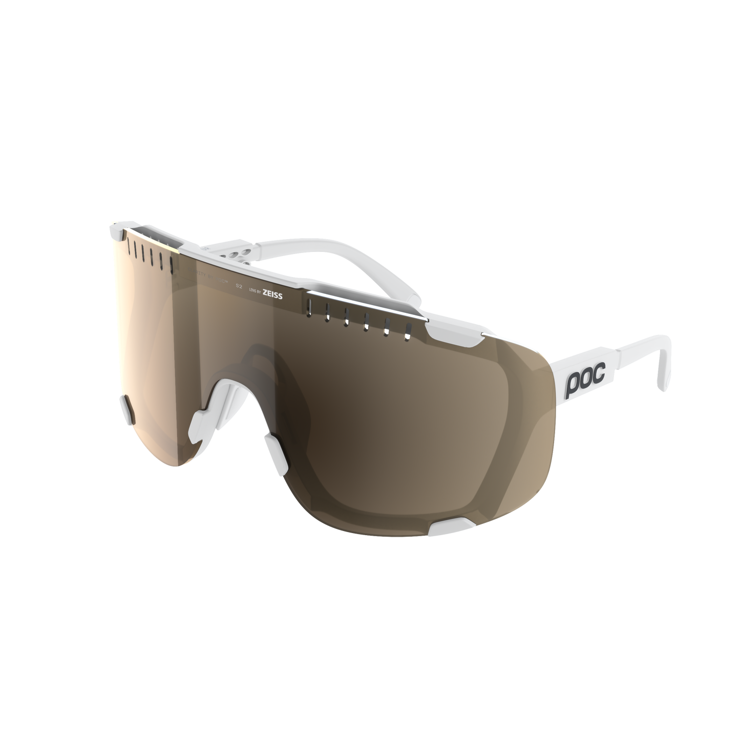 Lunettes POC DEVOUR + Blanc Verre Clarity Trail Partly Sunny Silver