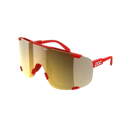 POC DEVOUR WF+ Brille Rot Clarity Road Partly Sunny Gold Glas