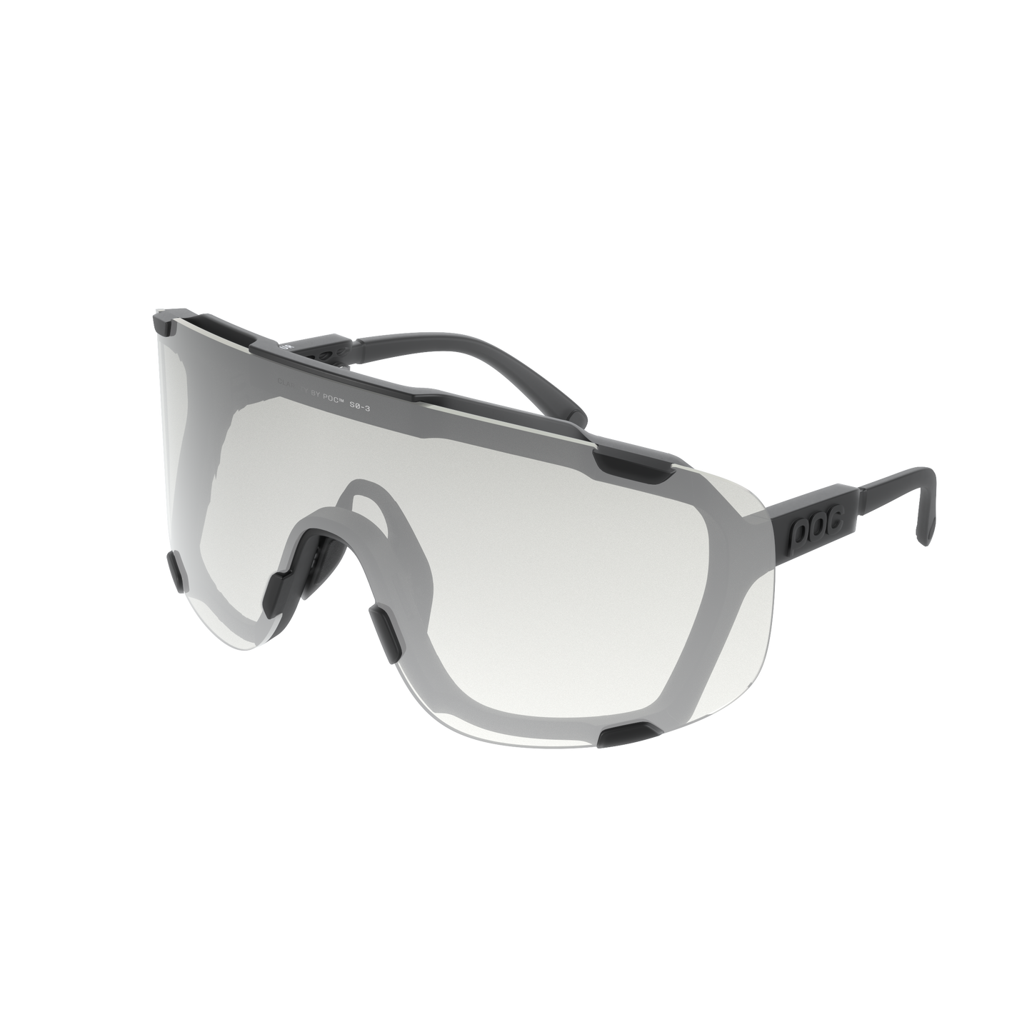 POC DEVOUR Brille Schwarz Transluzent Clarity Glas Photochromic Grey