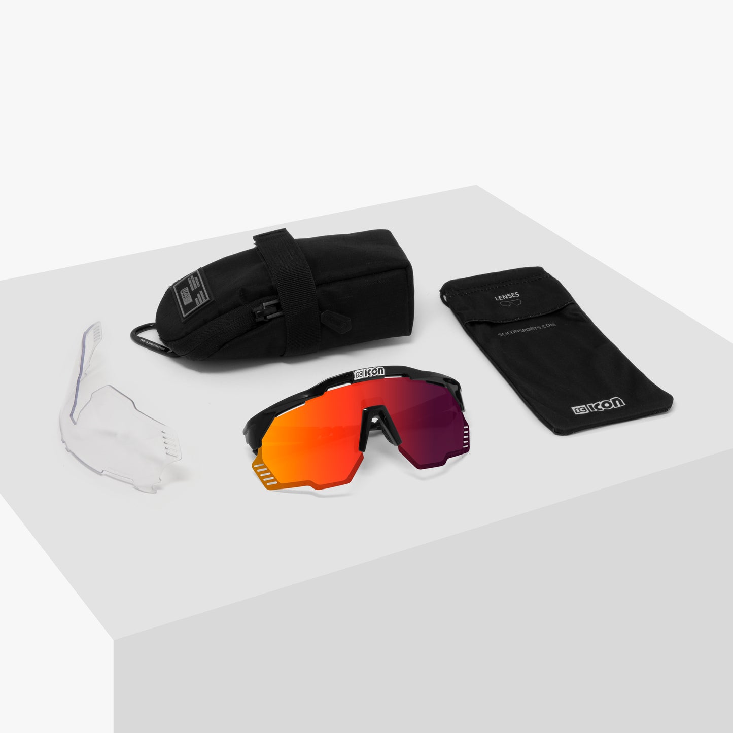 SCICON AEROSHADE KUNKEN Brille Schwarz Multimirror Rot