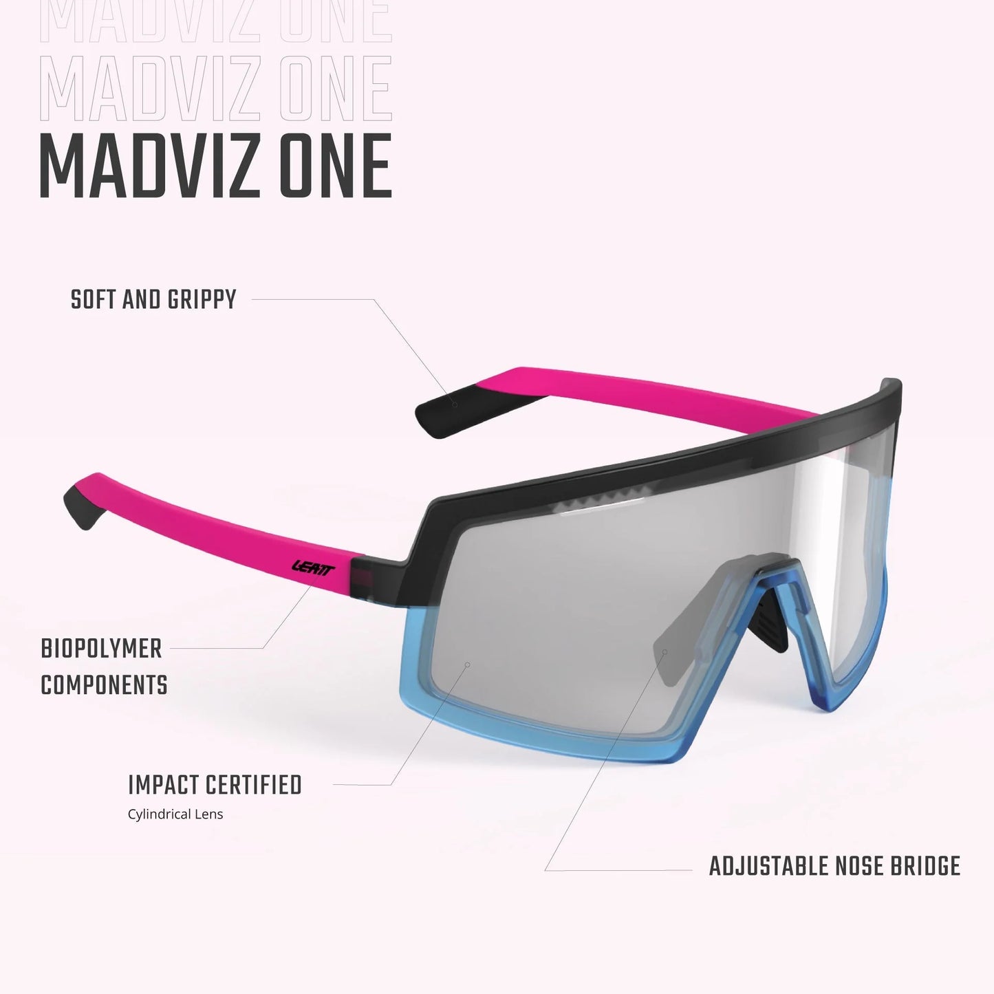 Lunettes LEATT MADVIZ ONE Noir/Blanc Verre Iriz Rouge