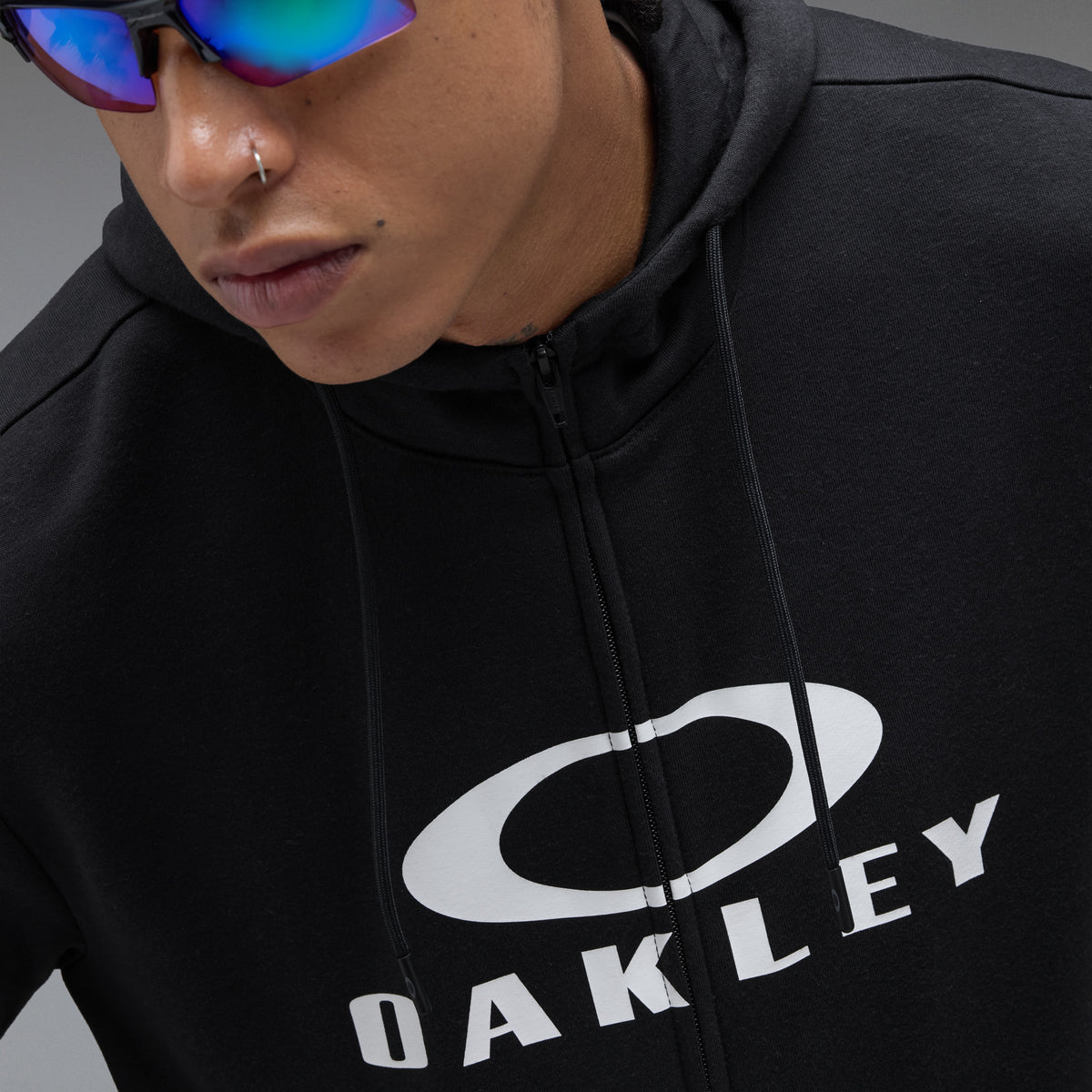 Kapuzenpullover OAKLEY BARK FZ 2.0 Schwarz/Weiß