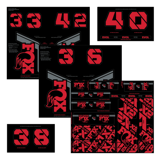 Kit Stickers FOX Fourche et Amortisseur Rouge