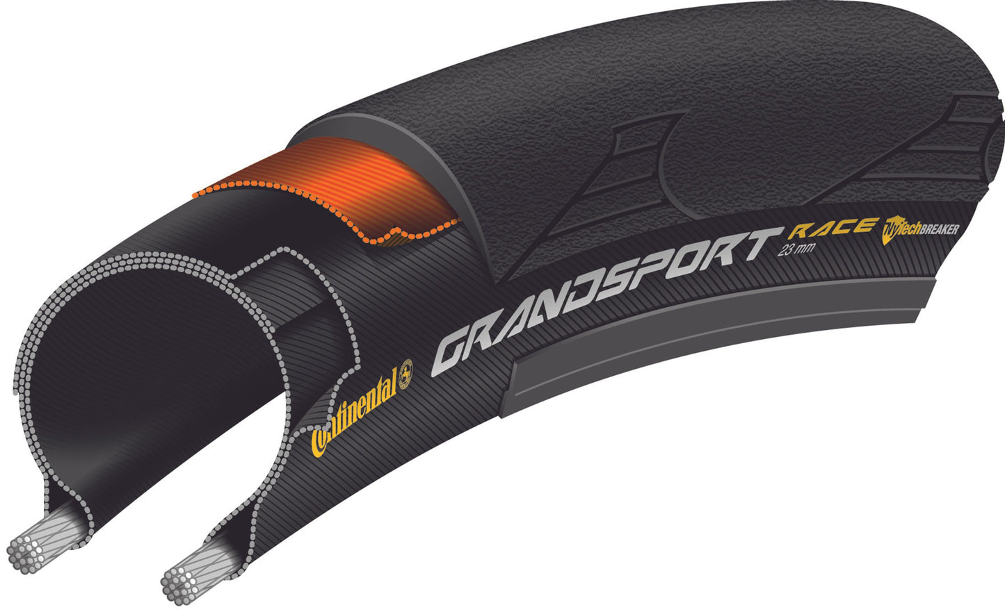 Pneu CONTINENTAL GRAND SPORT RACE 700c TubeType Noir