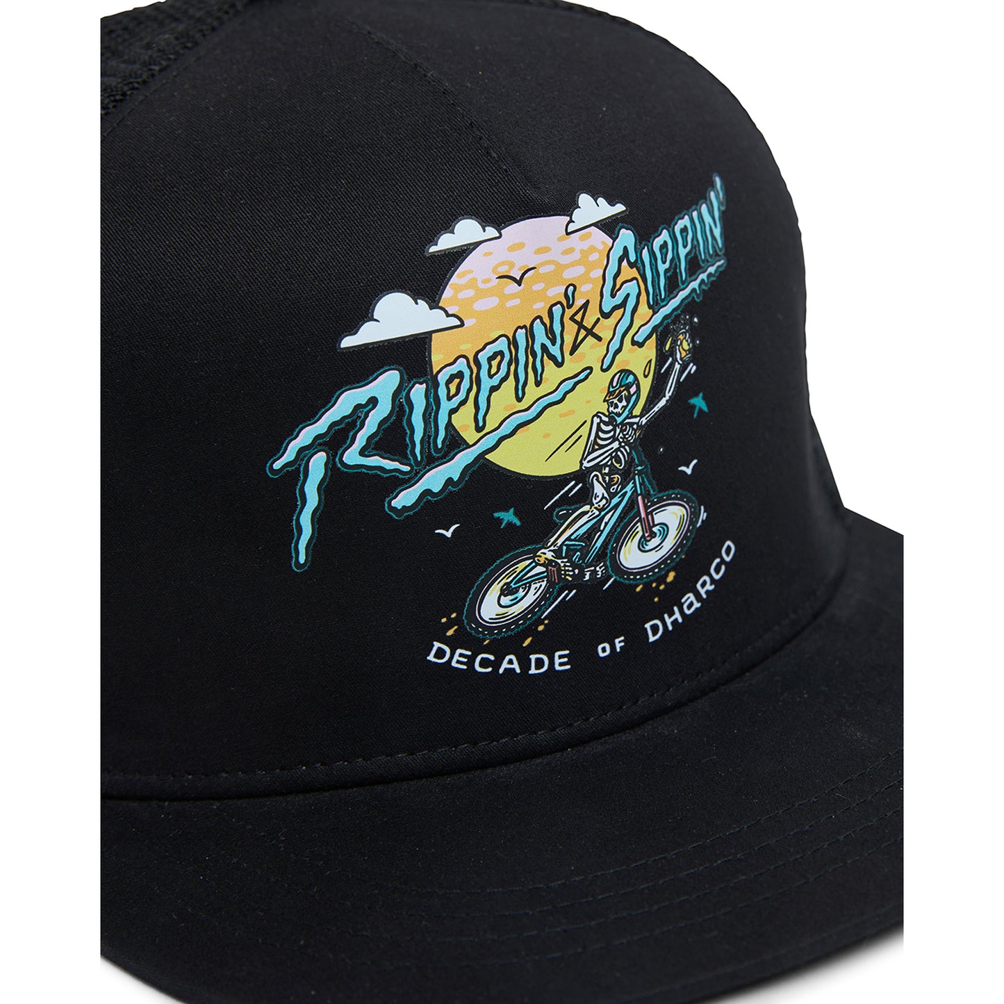 Mütze DHARCO FLAT BRIM TRUCKER RIPPIN AND SIPPIN Schwarz