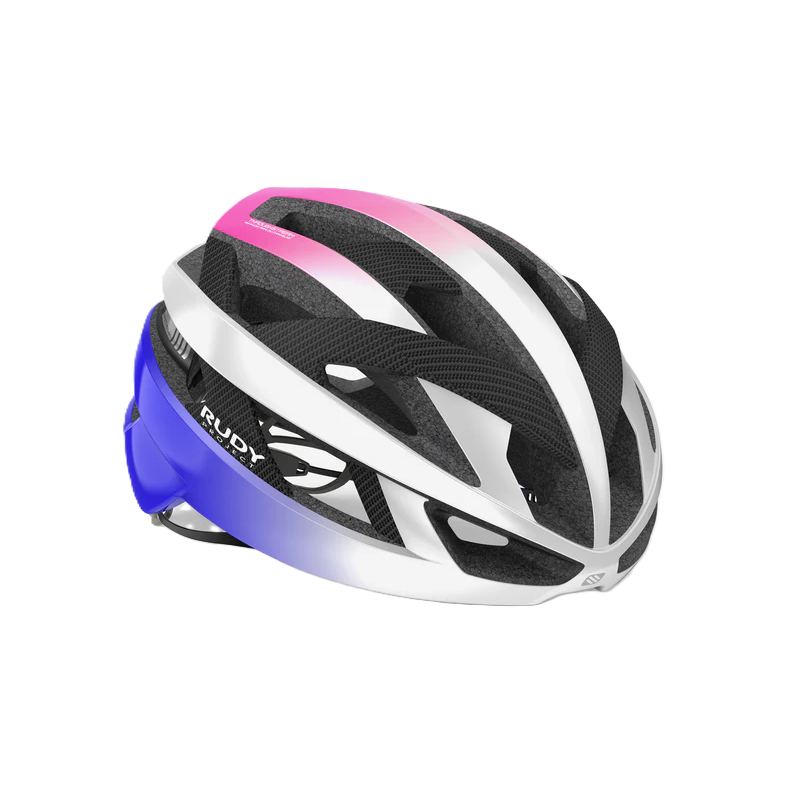 Straßenhelm RUDY PROJECT REBEL CARBON Weiß/Violett/Rosa
