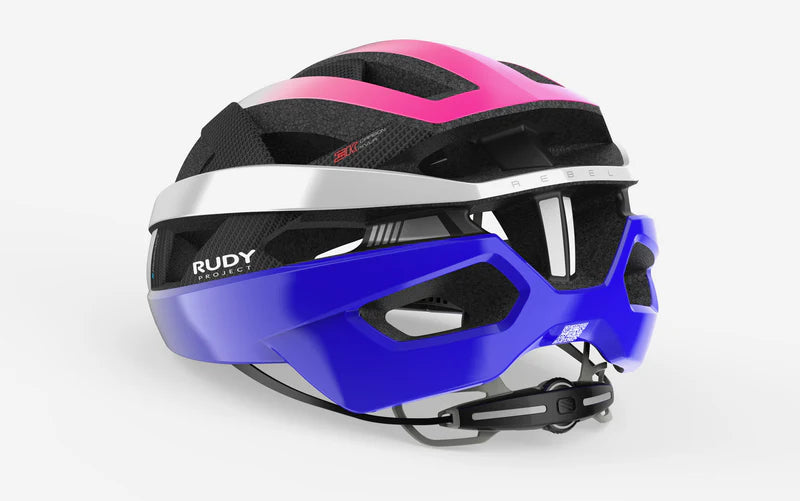 Straßenhelm RUDY PROJECT REBEL CARBON Weiß/Violett/Rosa