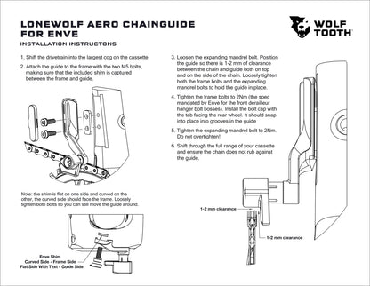 Kettenführer WOLFTOOTH LONEWOLF AERO Low Sweep für ENVE