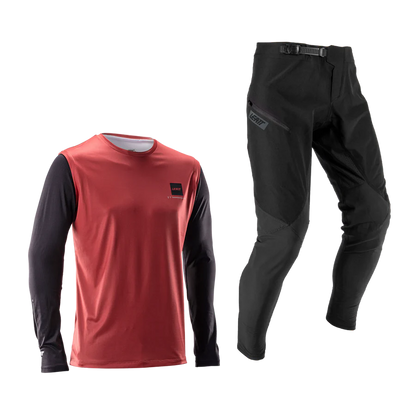 Kit Maillot + Pantalon LEATT MTB GRAVITY 1.0 Junior Noir/Rouge