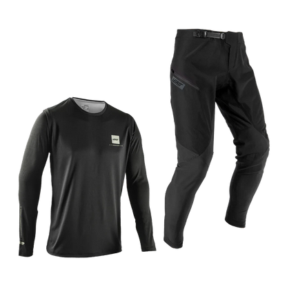 Trikot + Hose Kit LEATT MTB GRAVITY 1.0 Schwarz