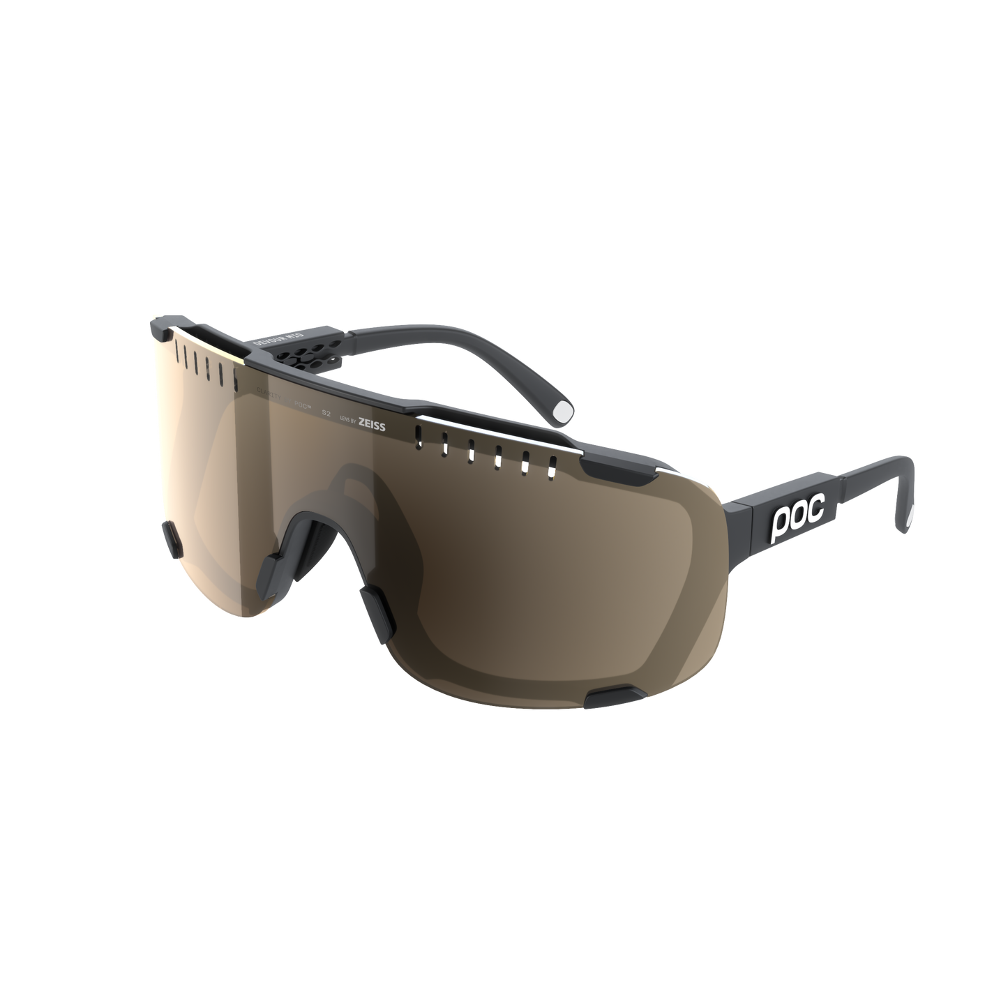 Lunettes POC DEVOUR MID Noir Verre Clarity Trail Partly Sunny Silver