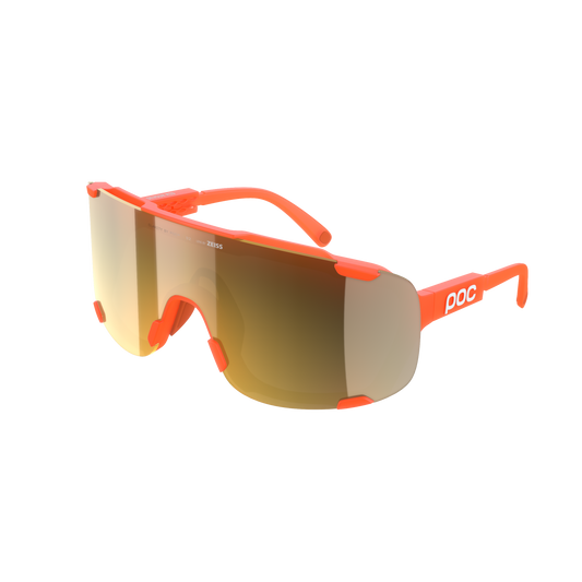Lunettes POC DEVOUR MID Orange Fluo Translucide Verre Clarity Road Partly Sunny Gold