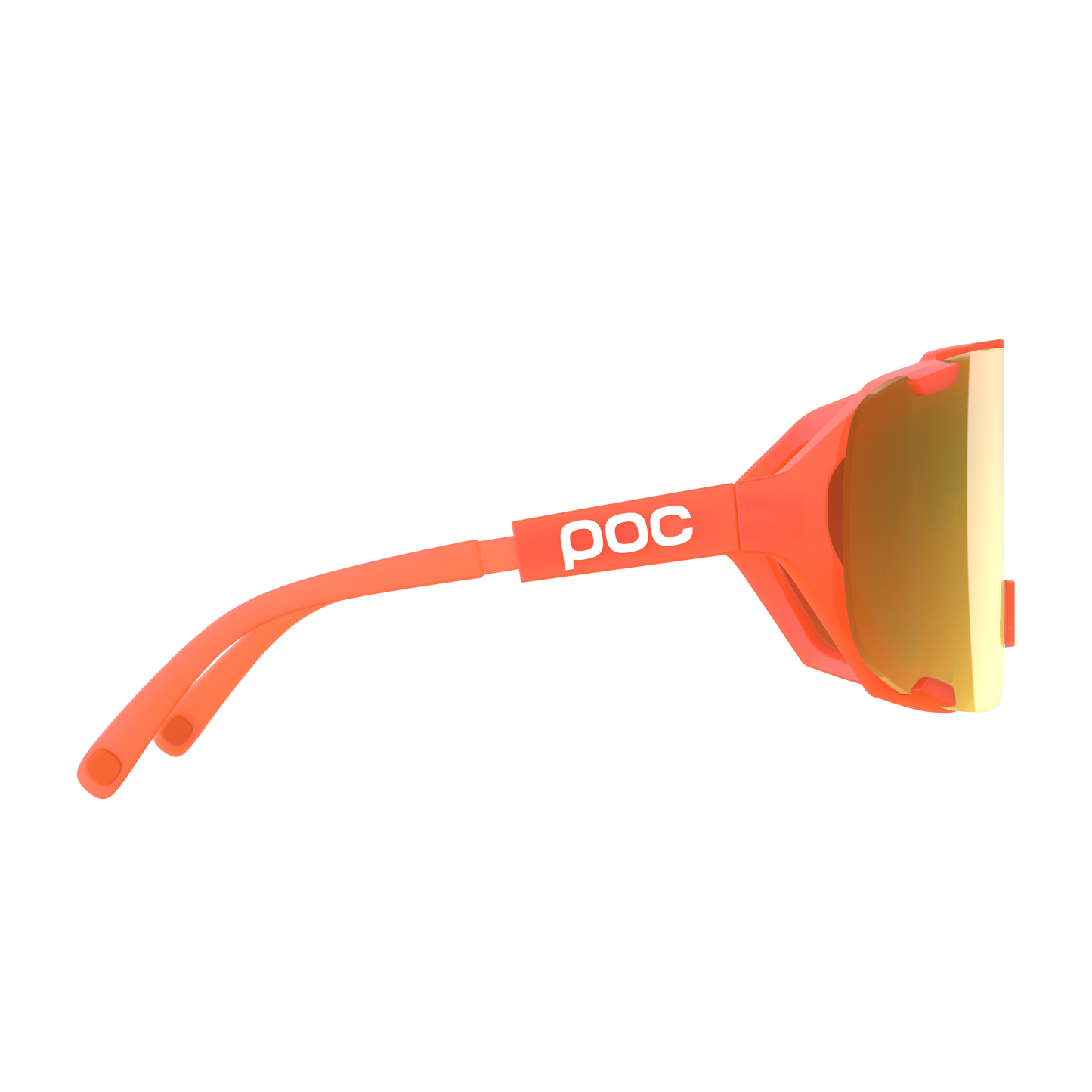 POC DEVOUR MID Brille Fluo Orange Transluzent Clarity Road/Partly Sunny Gold Glas