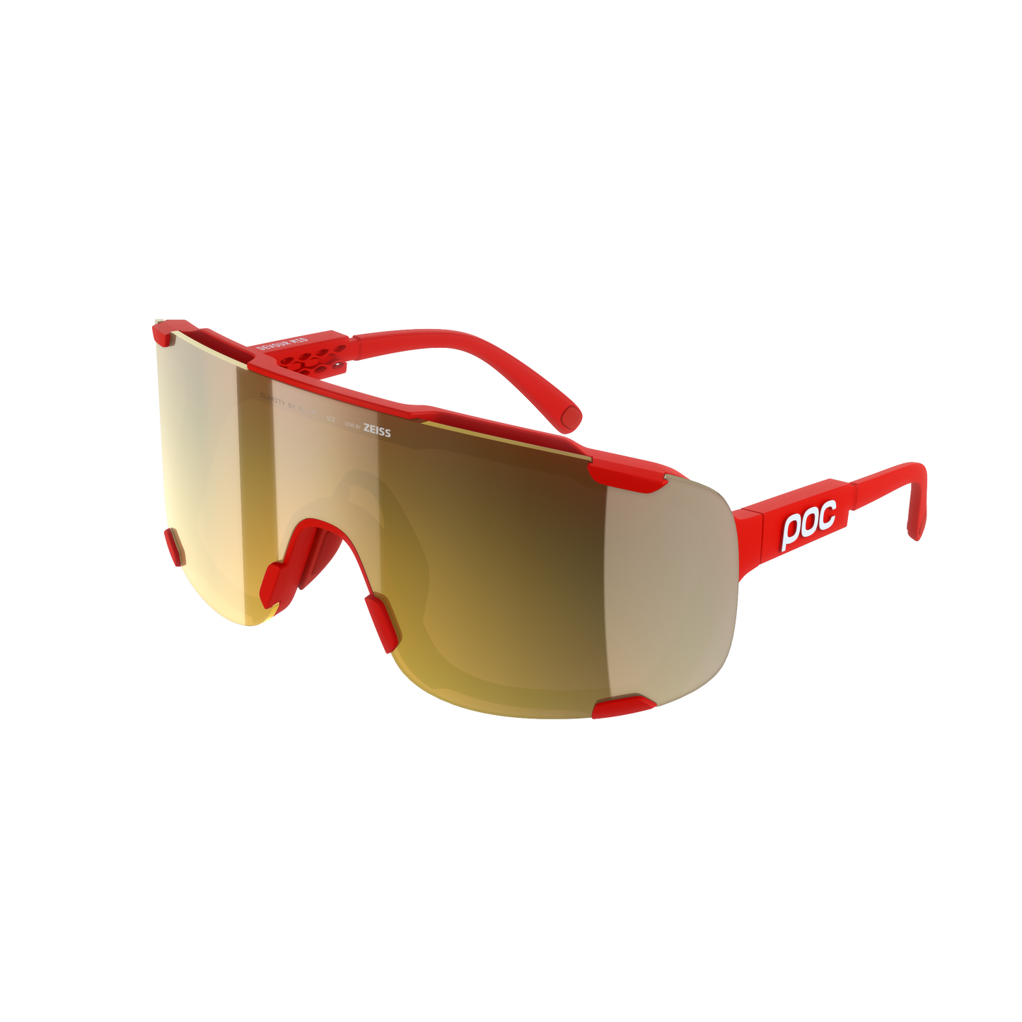 POC DEVOUR MID Brille Rot Glas Clarity Road Partly Sunny Gold