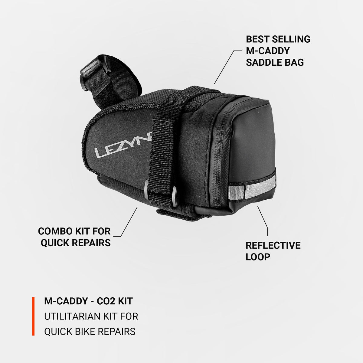LEZYNE Caddy Satteltasche Schwarz mit CO2-Kit