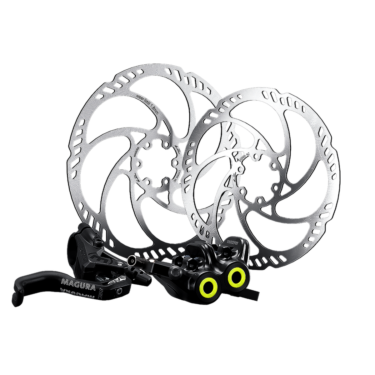 Paar MAGURA MT5 PRO Bremsen mit 203/180mm Storm HC Scheiben