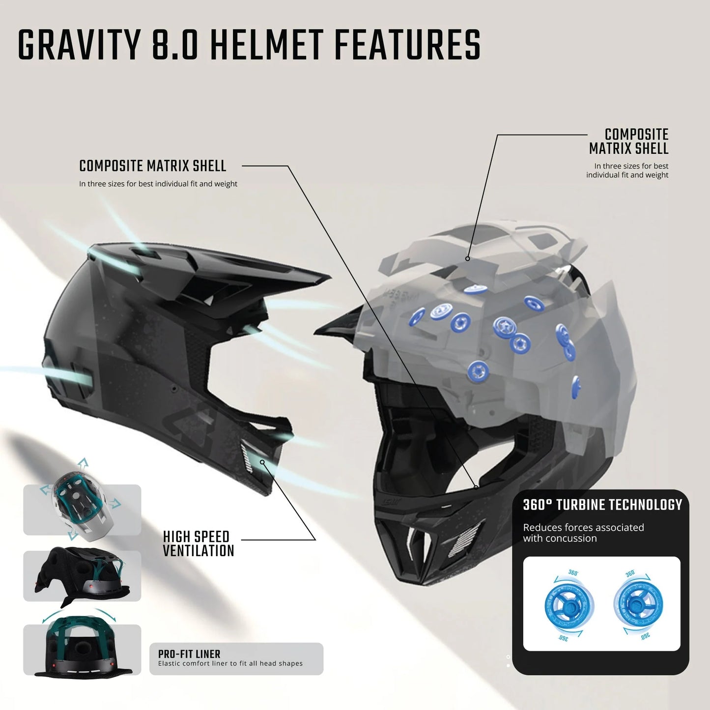 MTB-Helm LEATT Gravity 8.0 Schwarz