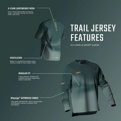 Trikot LEATT MTB TRAIL 3.0 Damen Kurzarm Grün