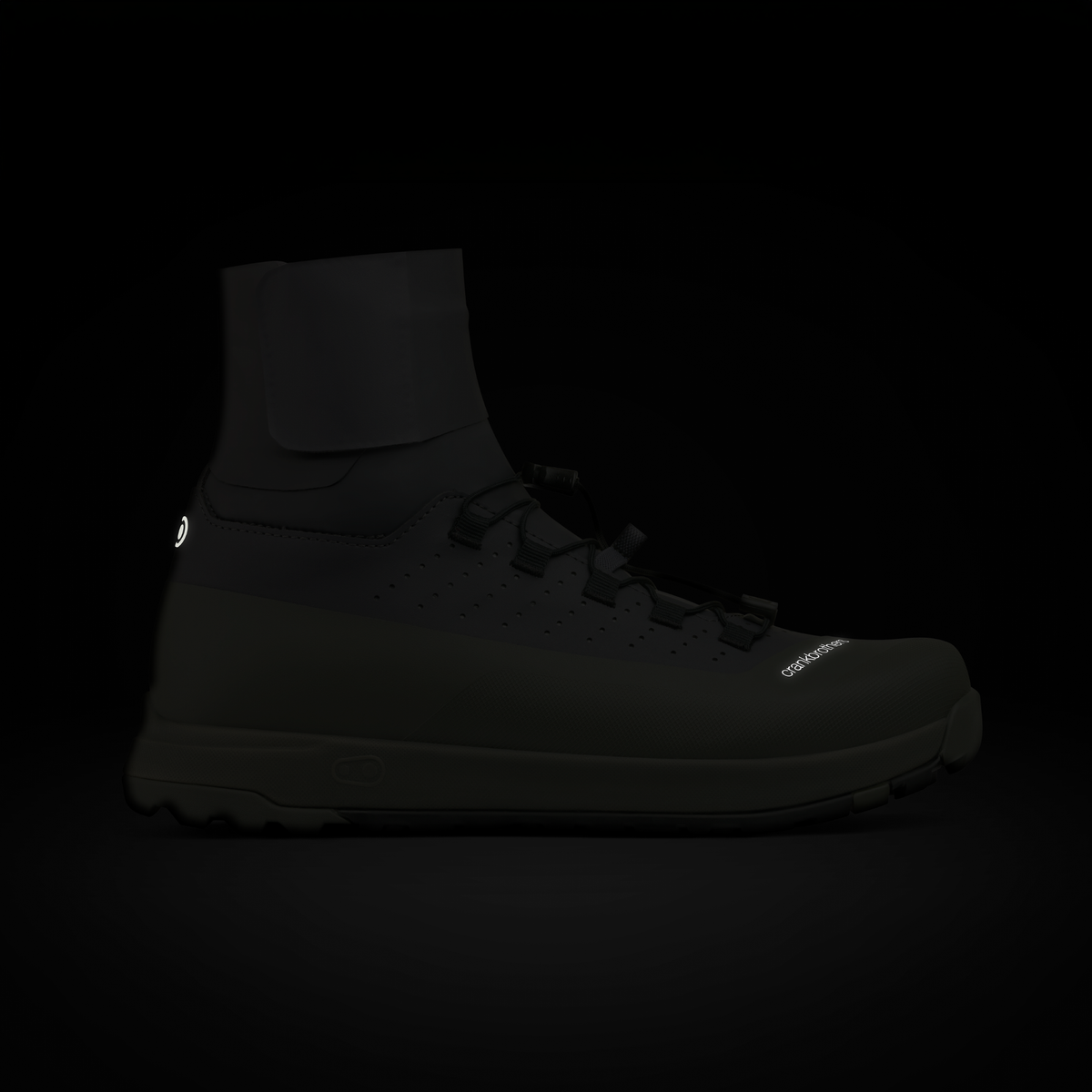 Chaussures VTT CRANKBROTHERS MALLET TRAIL SPEEDLACE SEAL Gris/Vert - détails réfléchissants côté