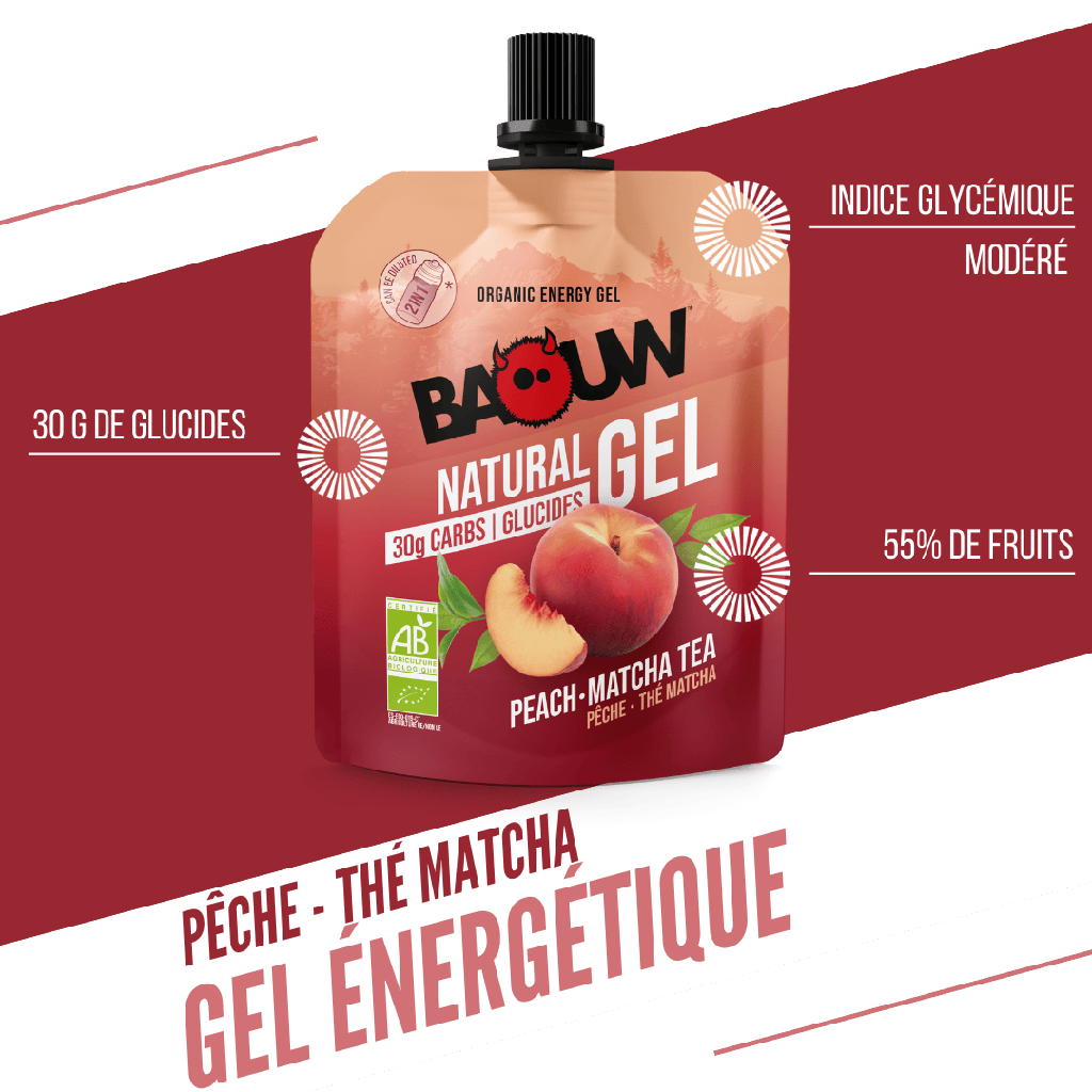 Gel Énergétique BAOUW BIO Pêche-Thé Matcha (85g)