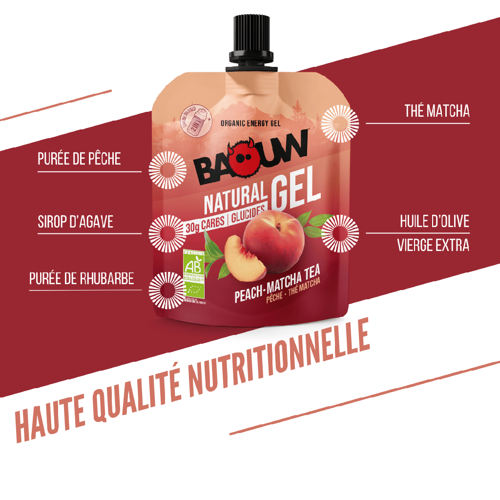 Gel Énergétique BAOUW BIO Pêche-Thé Matcha (85g)