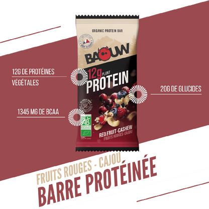 Proteinriegel BAOUW BIO EXTRA Rote Früchte/Cashew (50g)